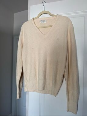 Dior Cream Knit V-Neck Sweater